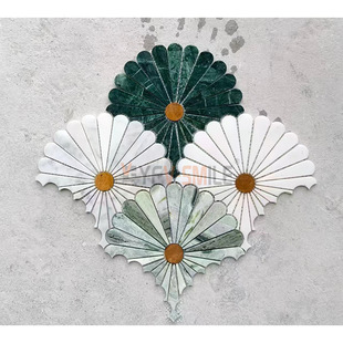 ����ʯ���λ���ˮ��ƴ���Rِ�ˠ��u�شufan shape marble mosaic