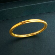 沙金饰品5N精品实心百福手镯仿真金古法传承心经莲花素圈手环批发
