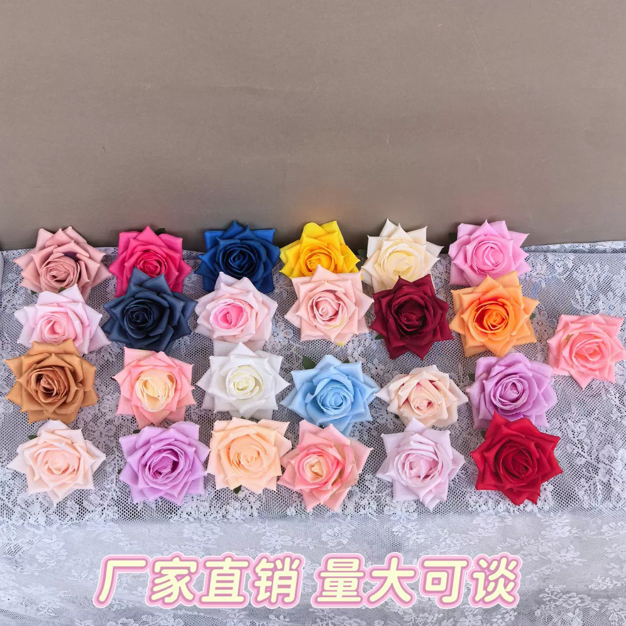 仿真角玫瑰花发饰花朵服饰配件材料角鞋饰头发箍簪花头花环花墙