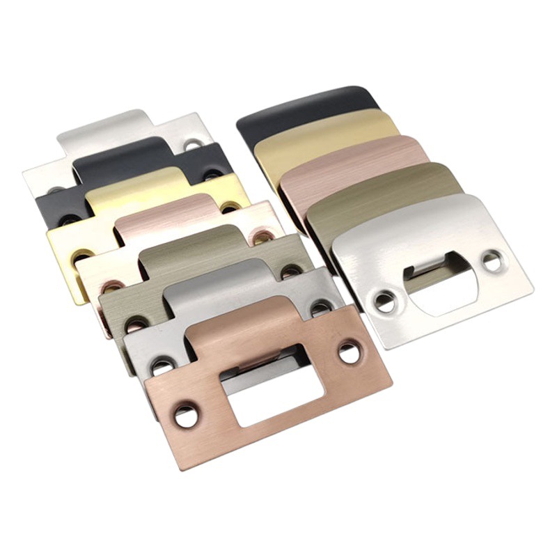 Guide Plate Door Lock Latch Plate Black Stainless Steel Barrier Plate Wooden Door Lock Body Side Panel Locking Barrier Plate 201 Stainless Steel