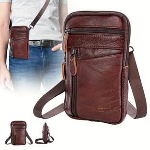 Q 69288 Leather Waist Bag for Men ��ʿ���� �W���羳���R�d��