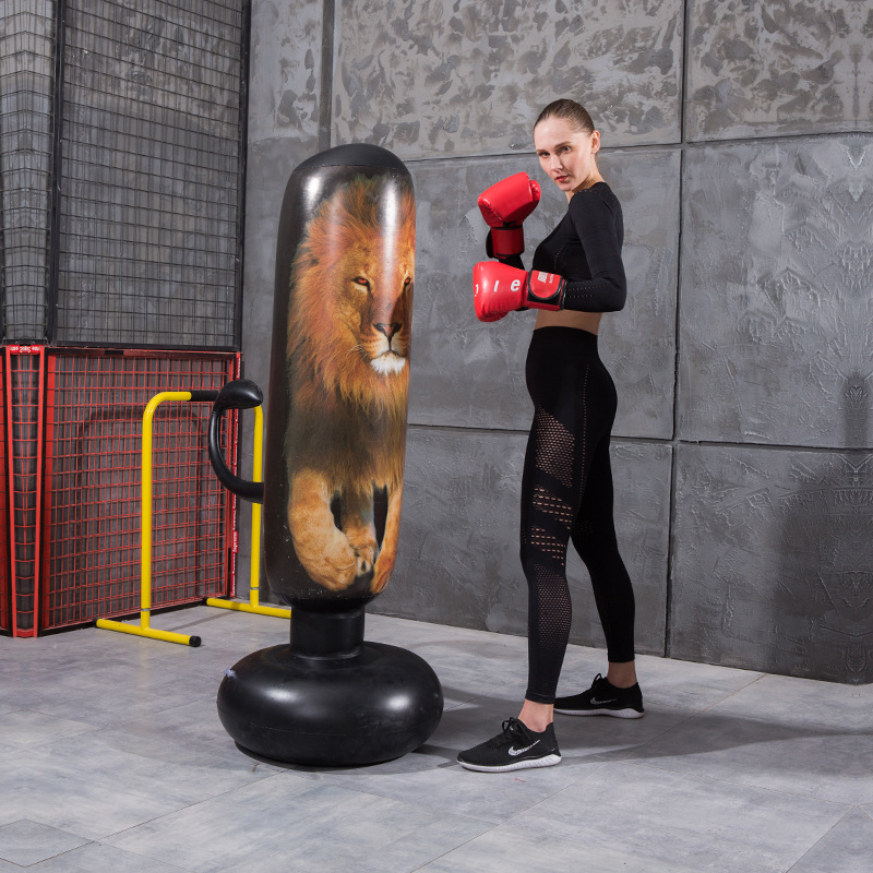 PVC espesado inflable fitness boxeo columna tumbler hogar lucha columna bolsa de arena de ventilación vertical juguete 1,6 m de alto