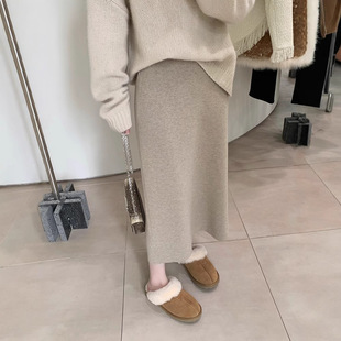 High-grade Pregnant Women's Knitted Skirt Women's Autumn and Winter 2025 New Mid-length Soft Waxy Dummy Pregnant Women's Hip Skirt