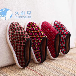 Half-wrapped heel cotton slippers with tendon bottom