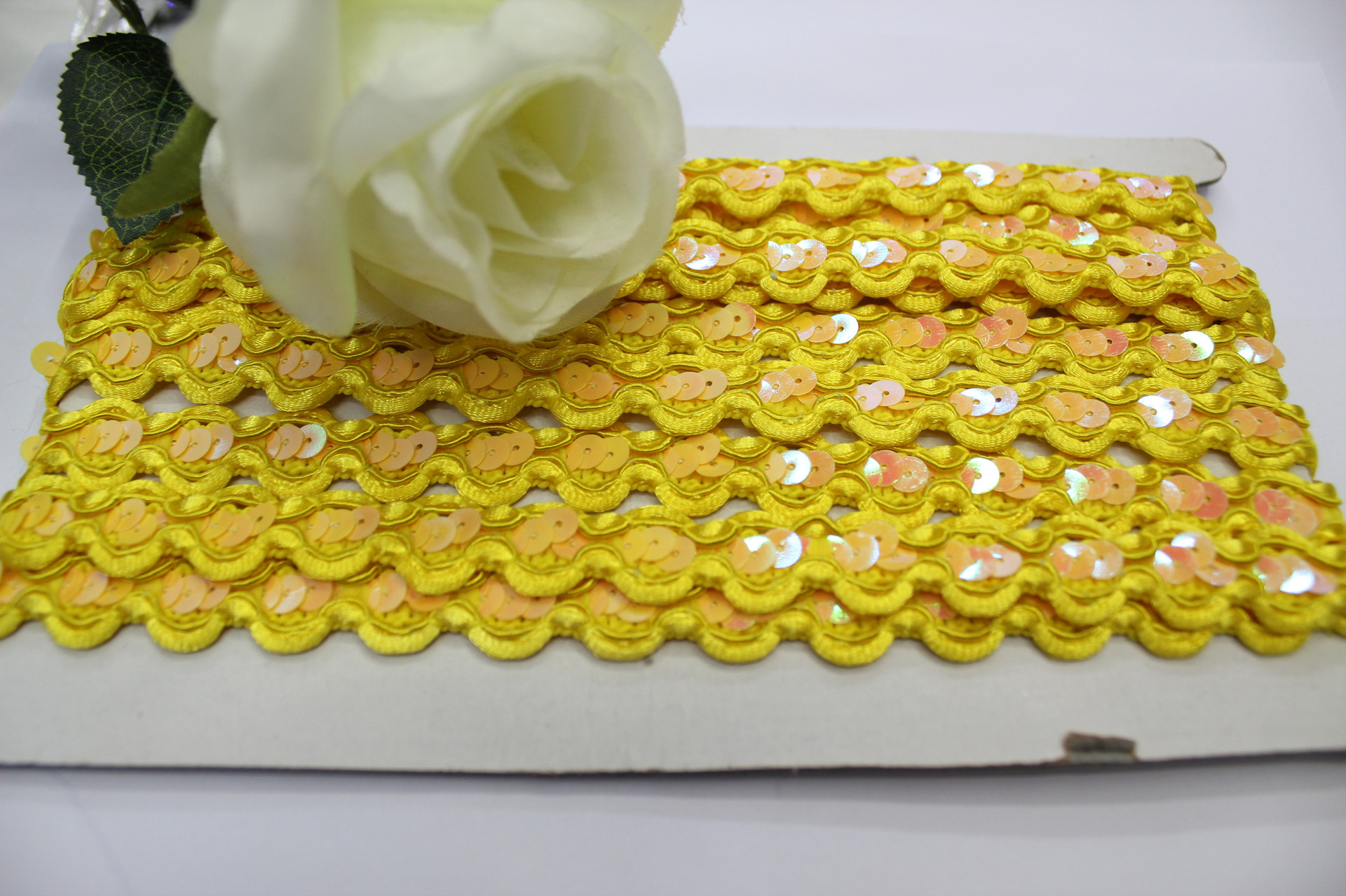 亮片花边 优质亮片花边批发 PET环保花边辅料 礼服亮片花边