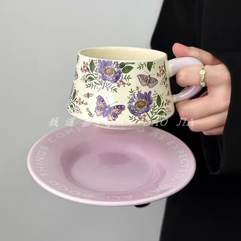 高档生日礼女生伴手礼物Garden设计师鸢陶瓷杯碟咖啡杯子午茶杯|undefined