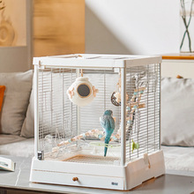达洋鸟笼B5001高透明全景玻璃别墅家用鹦鹉观赏笼子牡丹玄凤