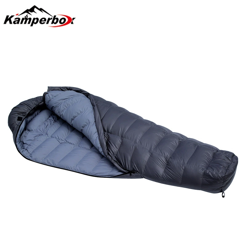 Спальный мешок (Kamperbox) BK003 — гусиный пух 1000 г, 20D нейлон водонепроницаемый, компактен 22×22×35 см