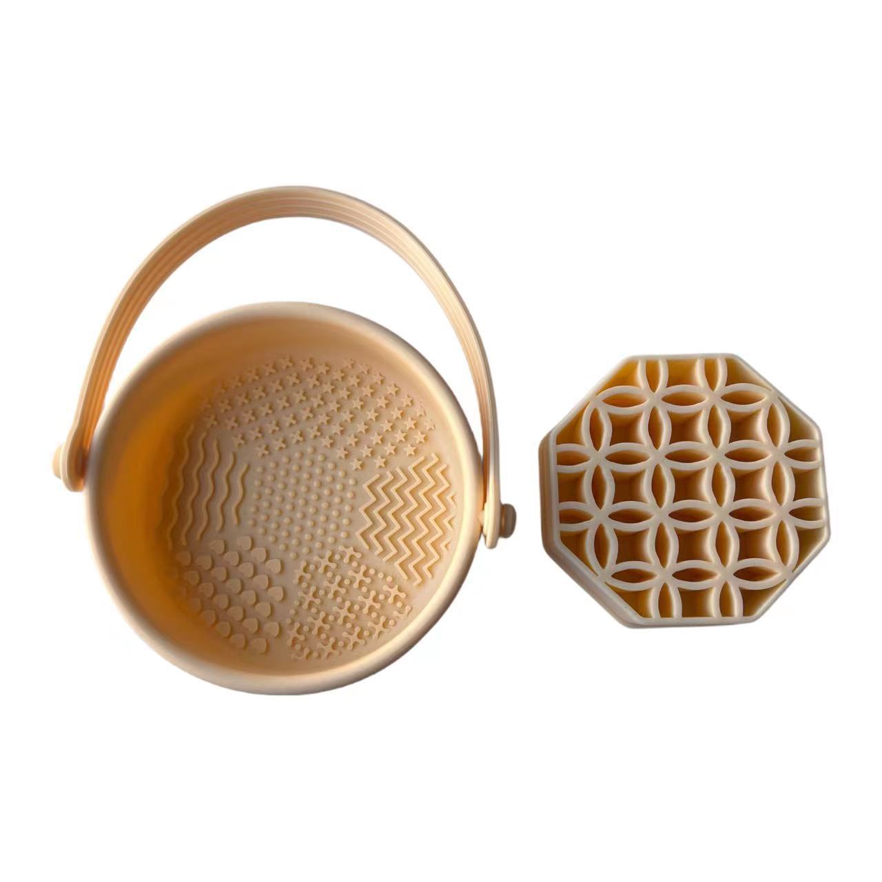 Silicona maquillaje cepillo limpiador polvo puff belleza huevo secado estante esponja cepillo limpieza en seco herramienta de limpieza lavado tazón