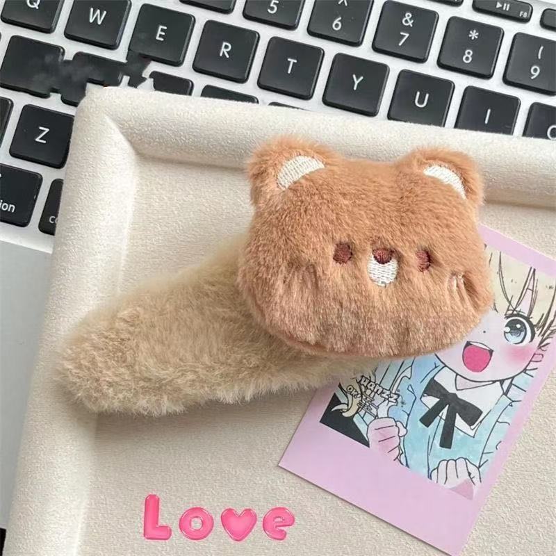 漫画人形ぬいぐるみレッサーパンダヘアピンサイドクリップ大型BBクリップヘアアクセサリーヘアピンメイクアップクリップぬいぐるみ|undefined