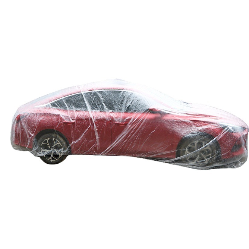 Venta directa de fábrica ropa de coche desechable ropa de coche transparente plástico PE película ropa de coche cubierta de polvo de coche