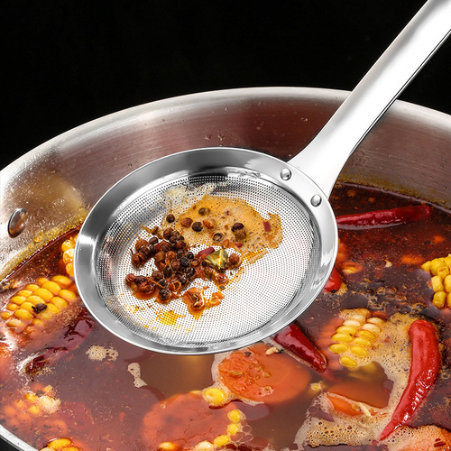 Oil grid 304 stainless steel soy milk foam oil residue filter screen ultra-fine kitchen household slag filter small colander