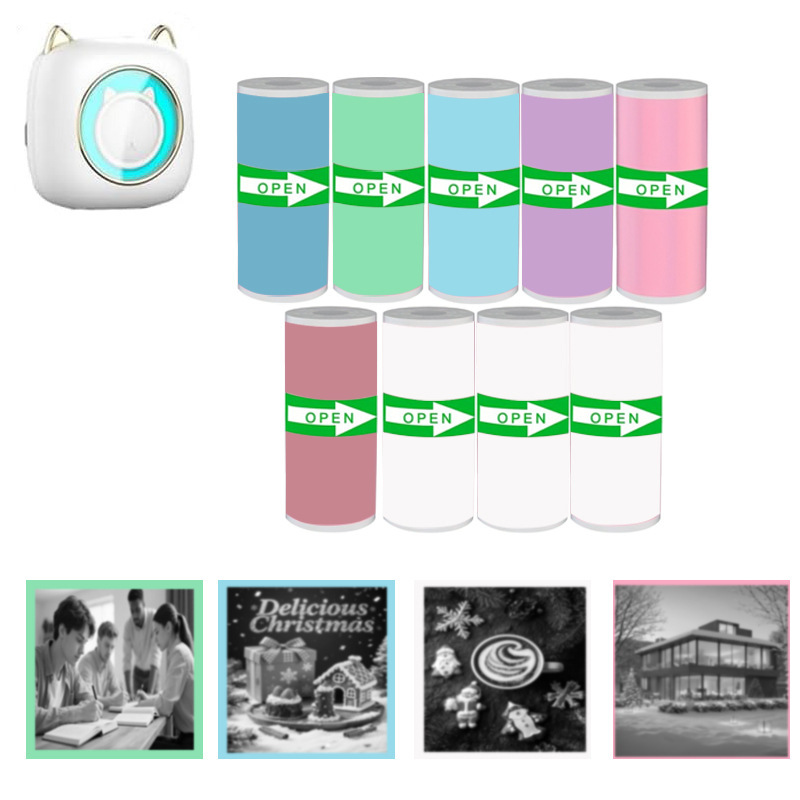 57X25 Student Meow-Meow Machine Adhesive Sticker Paper, Ten-Year Thermal Paper, Children's Camera Paper, Color Printing Paper 57X25 Student Meow-Meow Machine Adhesive Sticker Paper, Ten-Year Thermal Paper, Children's Camera Paper, Color Printing Paper