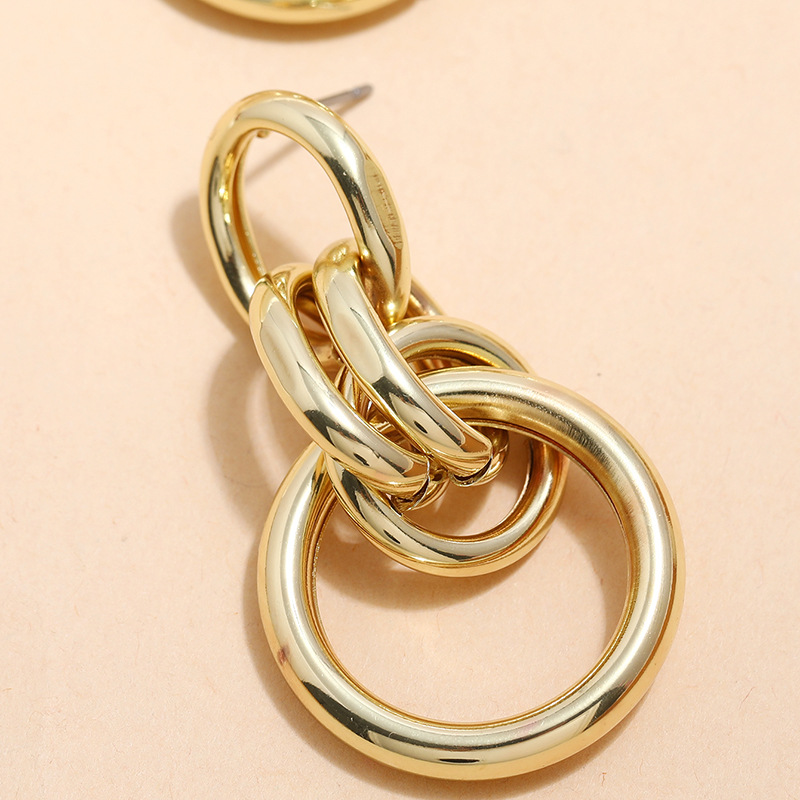 Fashion Metal Circle Multi-layer Alloy Earrings Wholesale display picture 4