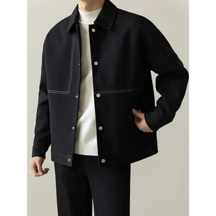 Light Mature Style Men's Short Lapel Jacket 2024 Spring New Men's Trendy Design Casual Jacket Coat Trendy