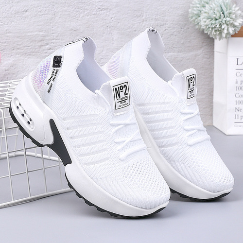 Mesh height-increasing white shoes for women 2024 autumn new women's shoes foreign trade cross-border breathable slimming sports shoes wholesale