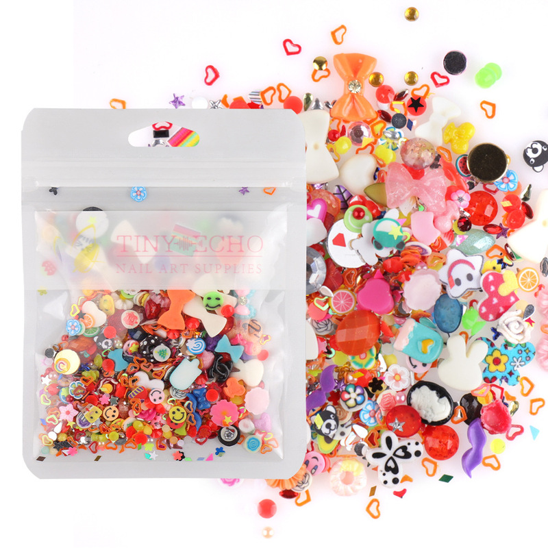 Cross-border mobile phone beauty Japanese nail jewelry wholesale diy resin nail patch Pearl soft ceramic patch by weight