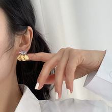 轻奢金币耳环法式复古撞色设计感人像女微镶锆石欧美个性耳钉耳饰