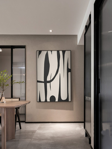 Black and White Abstract Living Room Decoration Painting High-End Sofa Background Wall Large Floor Standing Painting Modern Minimalist Entrance Hall Hanging Art