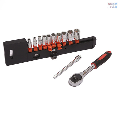 12PC ratchet wrench set 1/4 metric auto repair plate wrench socket