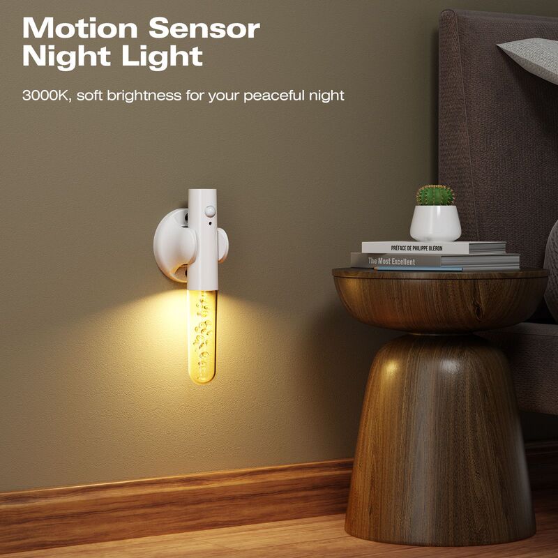 high quality Corridor Imitation Wood Motion Sensor Night Light Portable Decoration Battery Powered Indoor Lighting Cabinet Light
