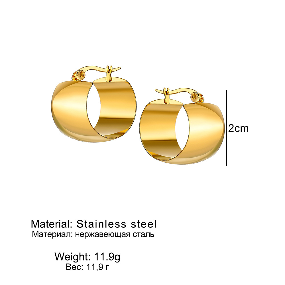 1 Pair Basic Geometric Plating Stainless Steel Earrings display picture 1