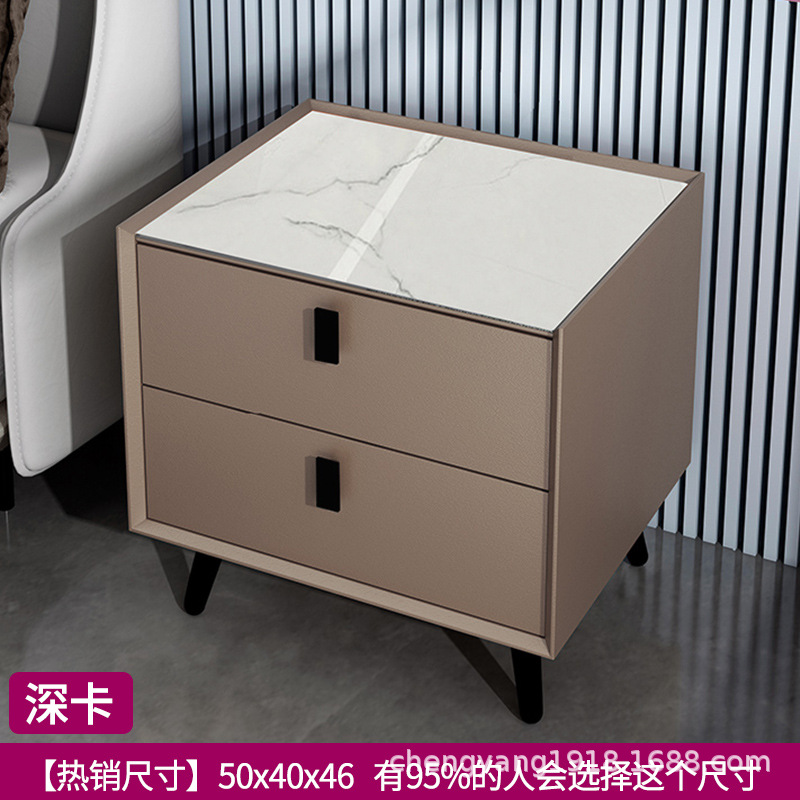 Mesita de noche madera maciza Placa de roca simple moderno Internet celebridad dormitorio mesita de noche protección del medio ambiente todo partido gabinete de almacenamiento mesita de noche