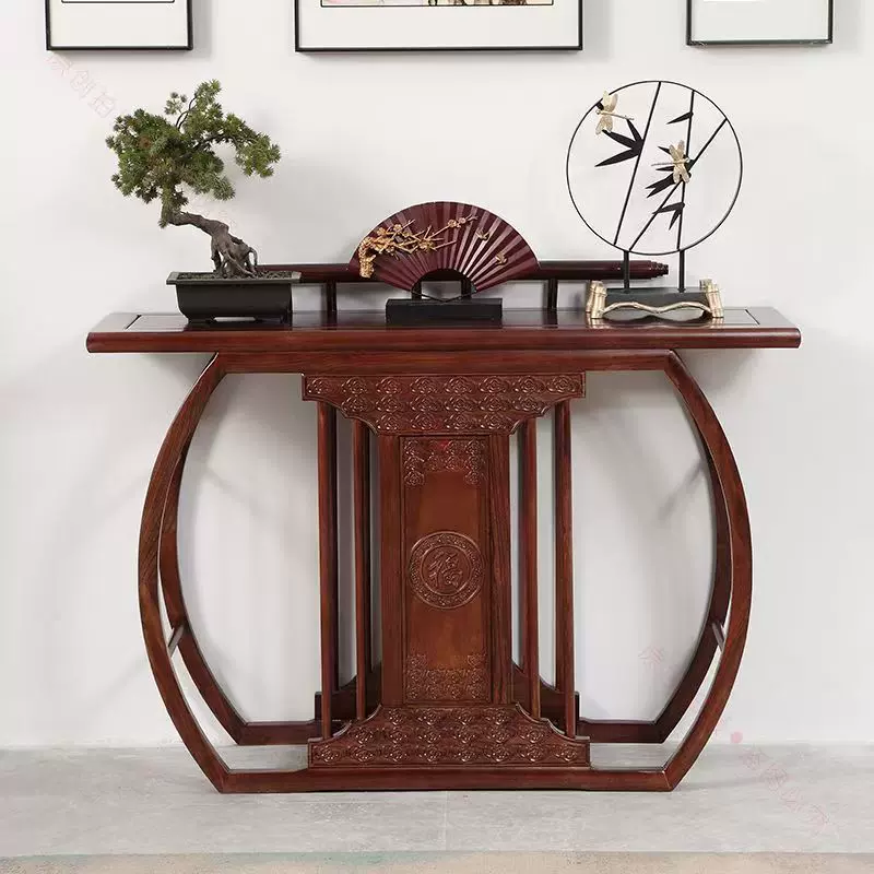 老榆木入户玄关柜新中式客厅玄关台轻奢简约玄关桌靠墙供桌香案