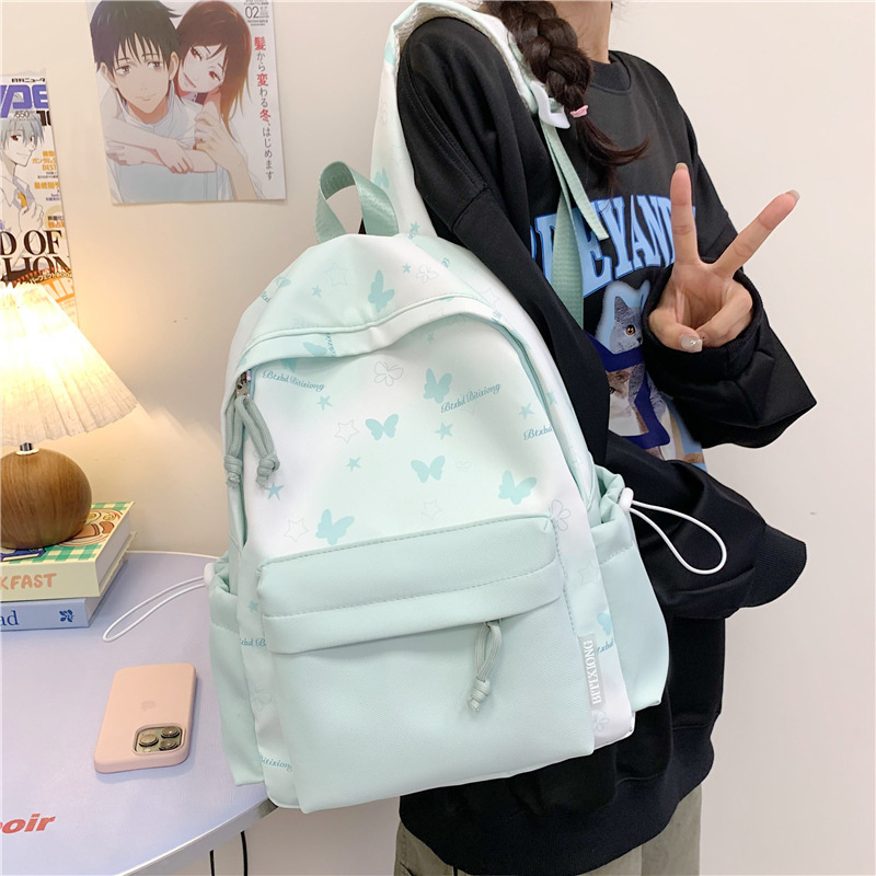 高颜值小清新甜美少女双肩包可爱卡通大容量背包初高中大学生书包|undefined
