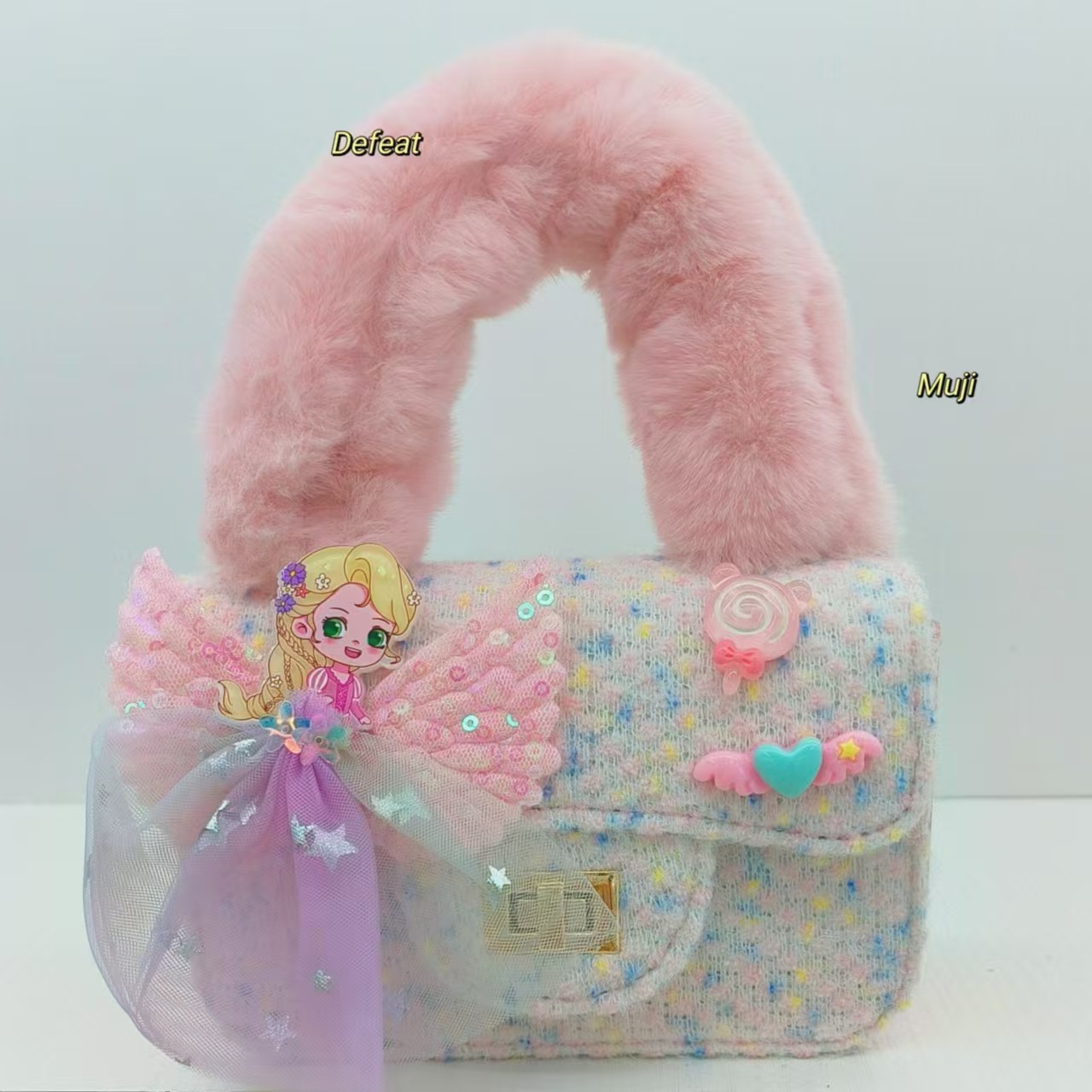 Bolso de peluche, bolso de hombro, bolso de moda, bolso pequeño, bolso de cambio, bolso accesorio