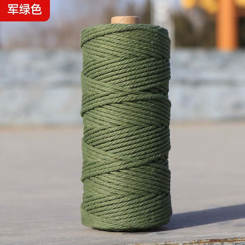 Cuerdas de algodón de color transfronterizas tejidas de algodón 2mm3mm4mm cuerdas de algodón hechas a mano cuerdas decorativas DIY cuerdas de algodón de color colgantes