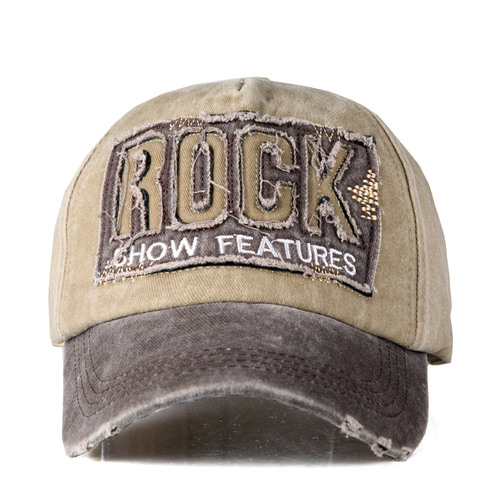 Embroidered rock washed cotton baseball cap men's patchwork baseball cap AliExpress Korean version