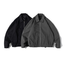 城市凡品 秋装新款美式休闲宽松短款外套男女款vibe拼接翻领夹克