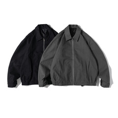 都市の凡品の秋の服装の新型のアメリカのカジュアルなゆったりしたショートコートの男女のタイプのvibeは襟のジャケットをつなぎ合わせます。