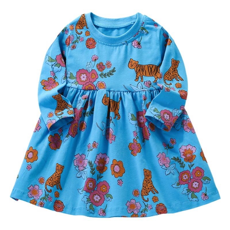 En stock malwee vestido para niños otoño camisa de fondo de manga larga de cuello redondo para niños europeos y americanos vestido de princesa occidental