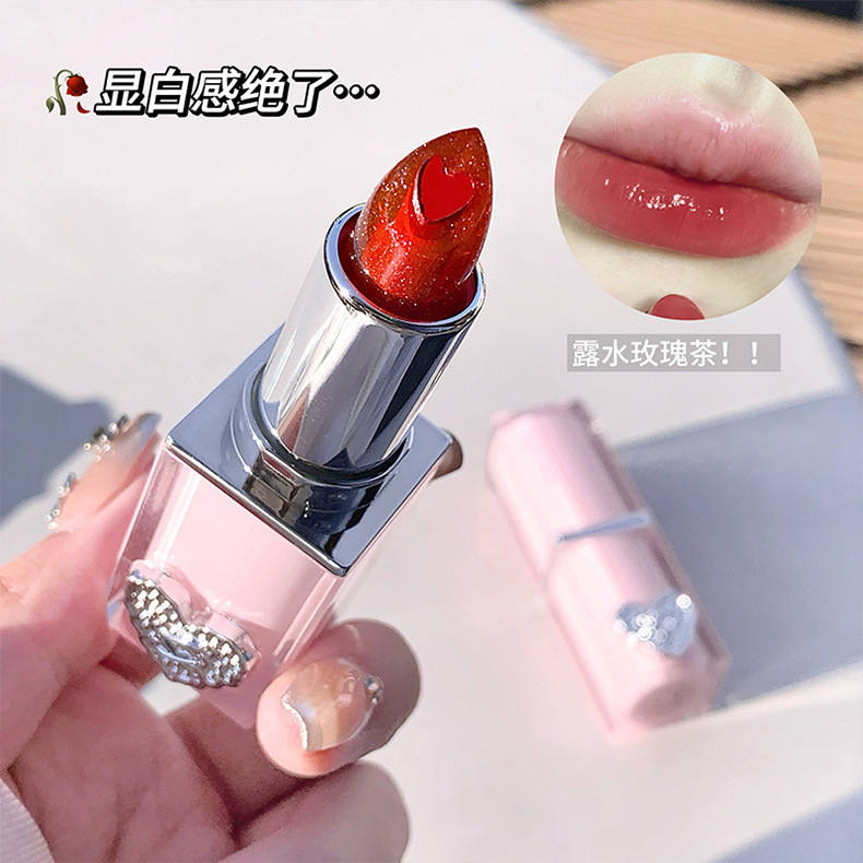 Gegebear Crystal Clear and Moisturizing Sandwich Lipstick for chubby Lips Autumn and Winter Moisturizing and hydrating Student natural Nude Lip gloss undefined