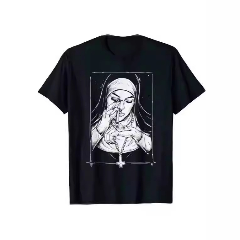 New Take Drugs Nun Men's 3D Printed Harajuku Casual Summer Cool T-Shirt_viptrois.com