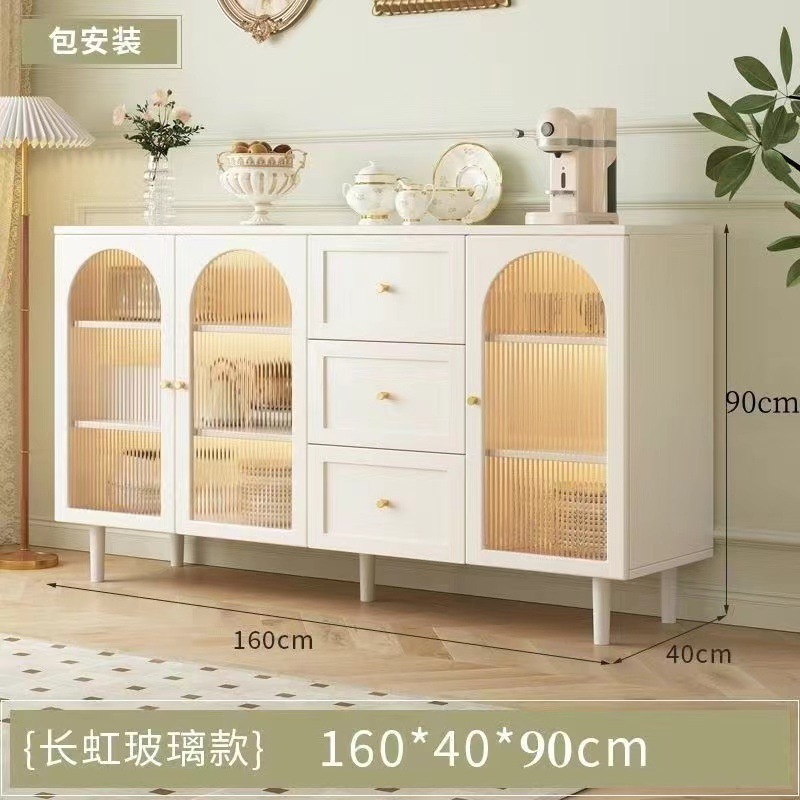 餐边柜法式简约现代藤编储物柜子家用餐厅茶水柜厨房收纳橱柜边柜|undefined