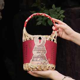 中秋月饼包装盒蛋黄酥包装2025新款礼盒高档竹篮礼品盒冰皮空盒子