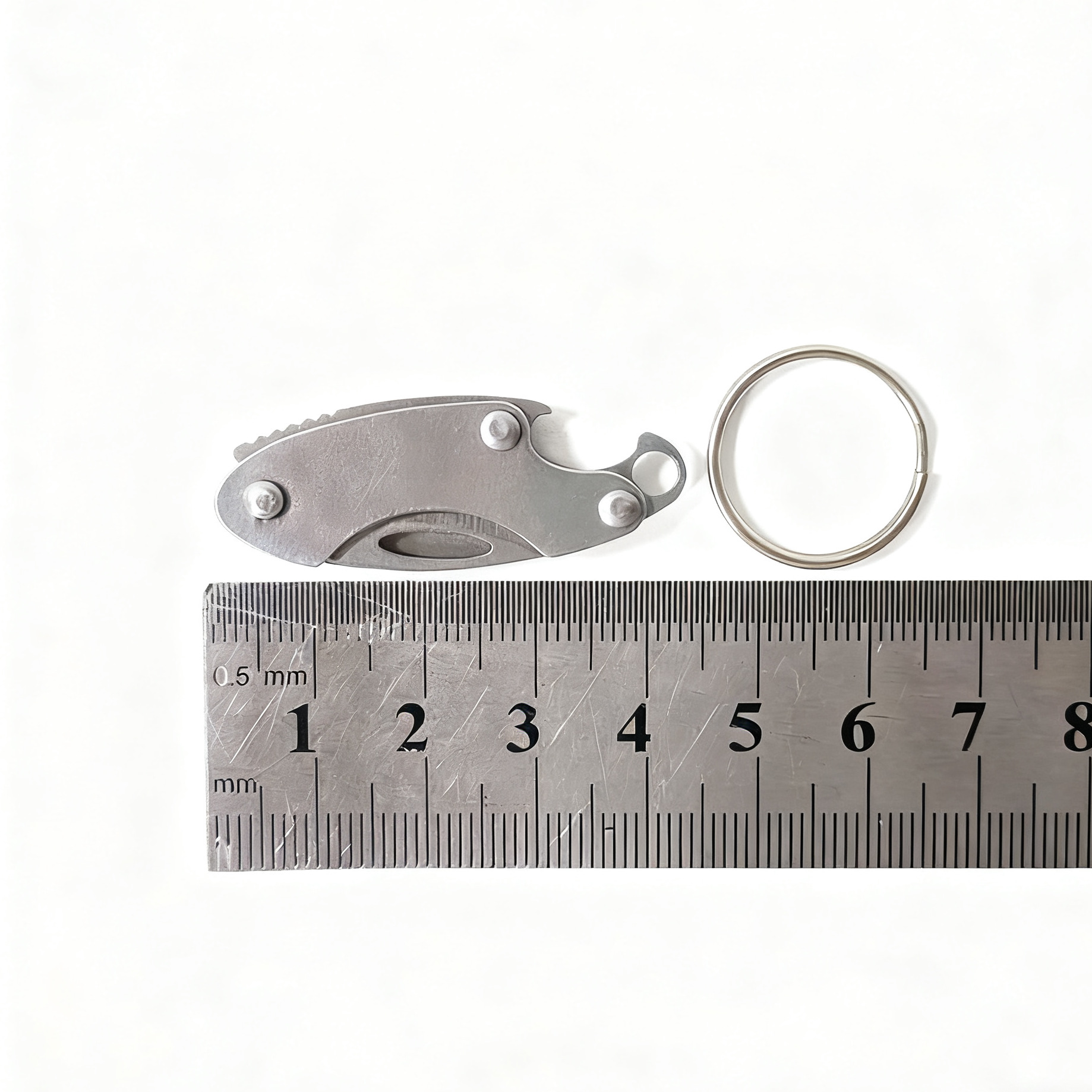 Mini Stainless Steel Folding Knife With Bottle Portable Keychain Pendant, Package Opener, Sharp_voghion.com