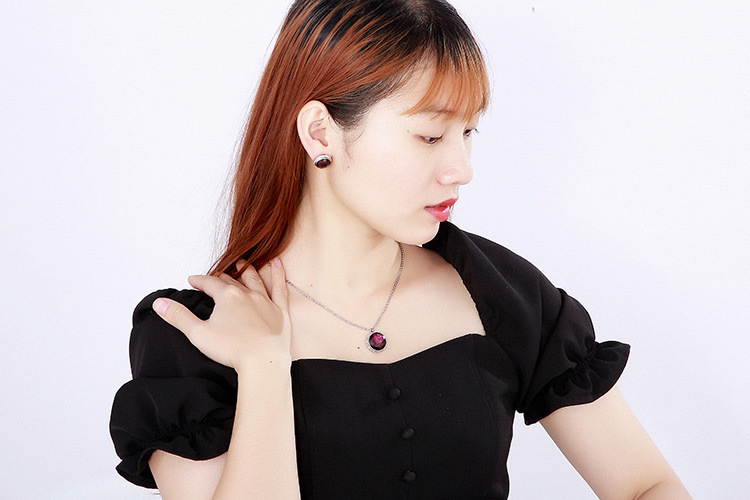 fashion creative dragonfly earrings diamond necklace set wholesale