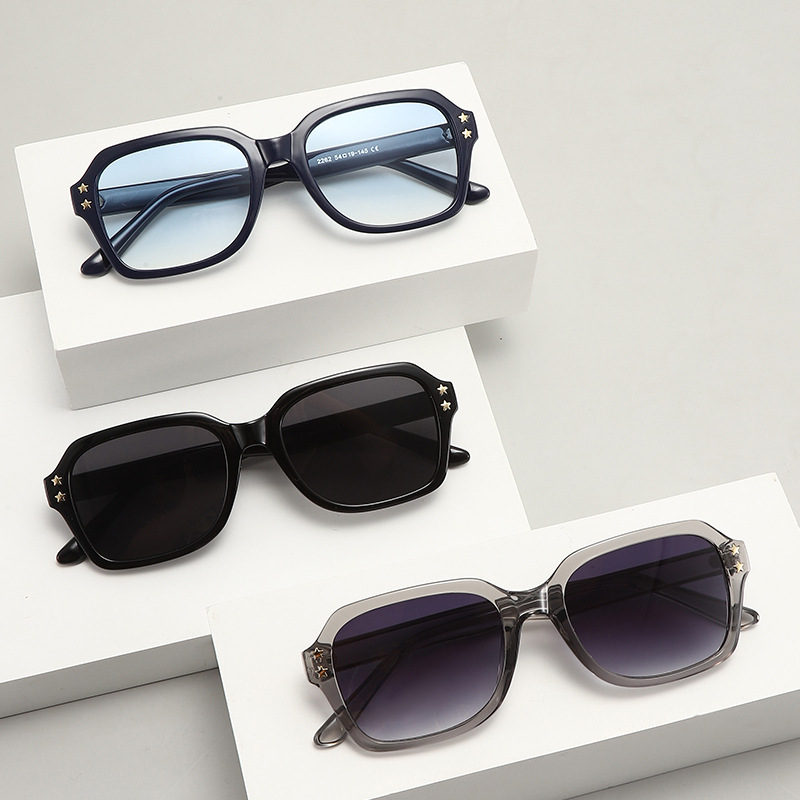 Nuevas gafas de sol de montura cuadrada transfronterizas, gafas de sol personalizadas de tendencia europea y americana, gafas de sol retro de alta gama, protección UV