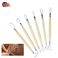 Глина, деревянная ручка, набор инструментов, 6 штук