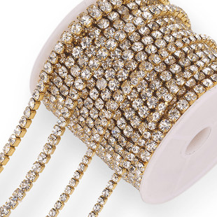 Stainless steel electroplated water drill claw chain garment accessories dress color retention chain diy jewelry chain grab drill jewelry chain