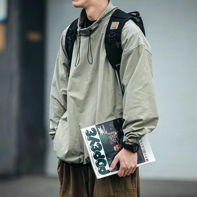 Japonés Retro lavado ropa de trabajo con capucha chaqueta de los hombres de primavera y otoño de moda chaqueta suelta suéter chaqueta ropa superior