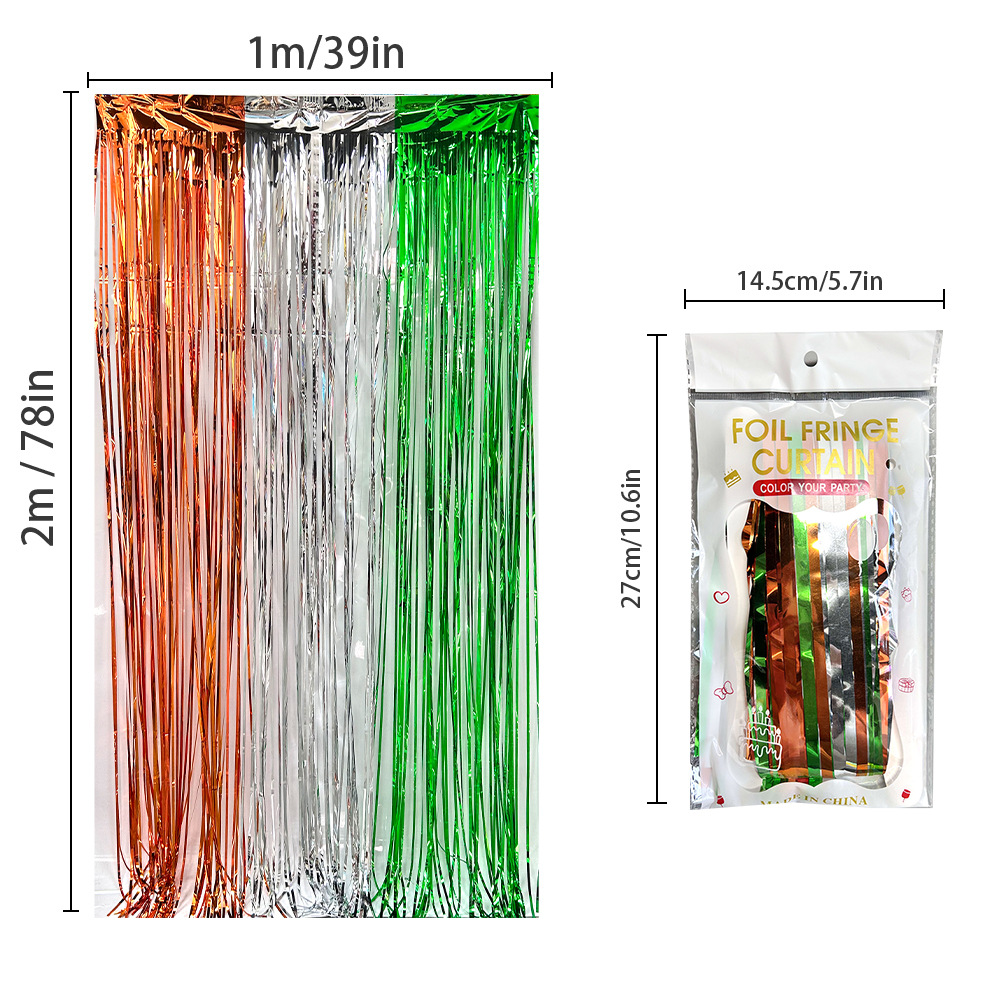 Transfronterizo 2m cortina de seda de lluvia de dos colores suministros de fiesta de fiesta fondo de decoración cumpleaños diseño de eventos del día de San Valentín cortina de seda de lluvia