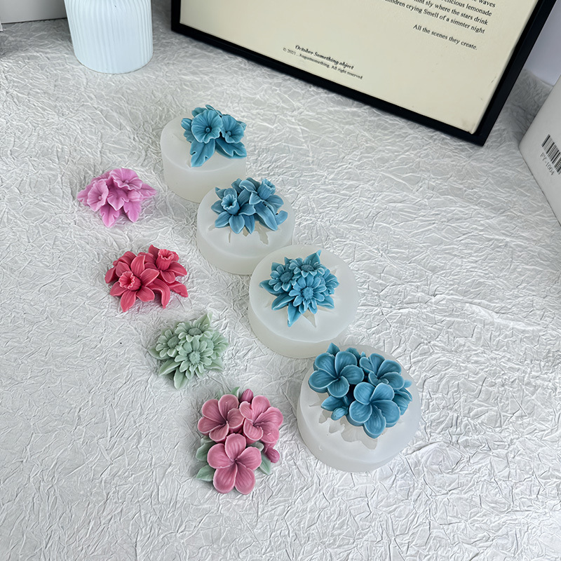 DIY 複数の花シリコーン型フォンダンチョコレート朝顔デイジーネプチューンキャンドル石膏型|undefined
