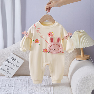 baby clothes spring clothes baby girl jumpsuit three-dimensional bunny newborn clothes baby jumpsuit outerwear