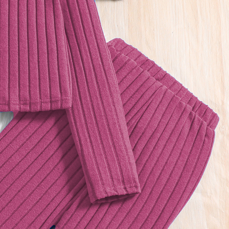 Zhongda Children's Clothing Autumn/Winter New Collection 8-12 Year Old Fashionable Girls' Pit Strip Knitted Long Sleeve_voghion.com