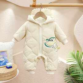 婴儿衣服宝宝秋冬装连体衣可爱洋气爬爬服冬季超萌外出加厚棉衣服